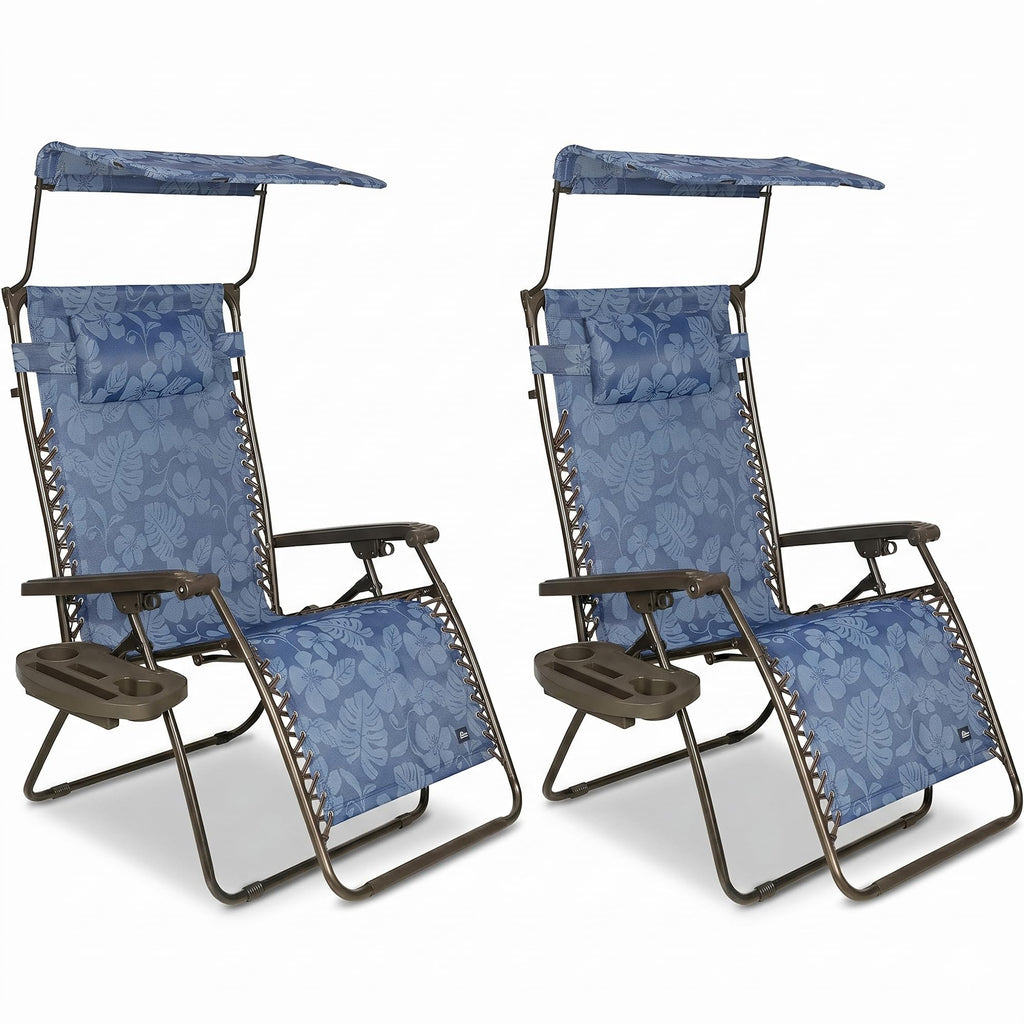 Blue Set of 2 Zero Gravity Outdoor Lounge Chair I52100