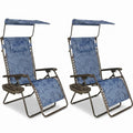 Blue Set of 2 Zero Gravity Outdoor Lounge Chair I52100