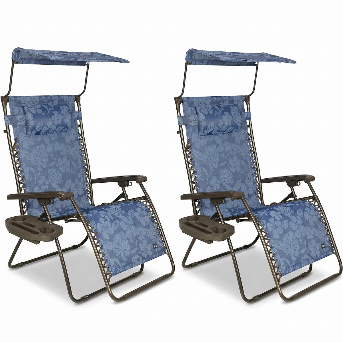 Blue Set of 2 Zero Gravity Outdoor Lounge Chair I52100