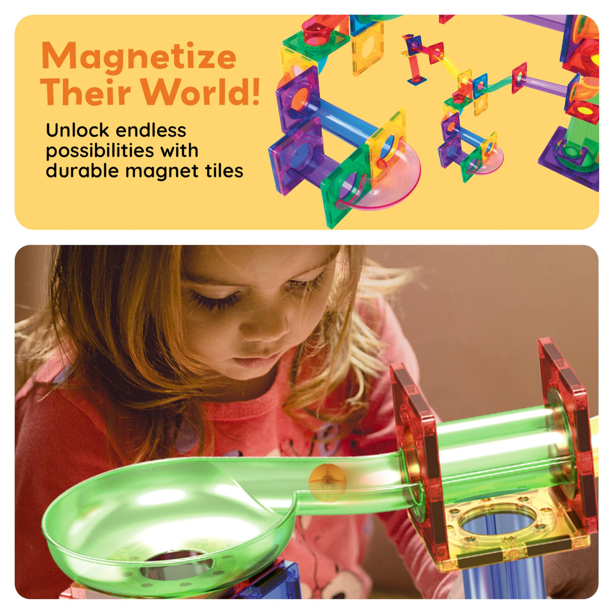 108 Piece Marble Run Race Track Set with LED Cars X2846