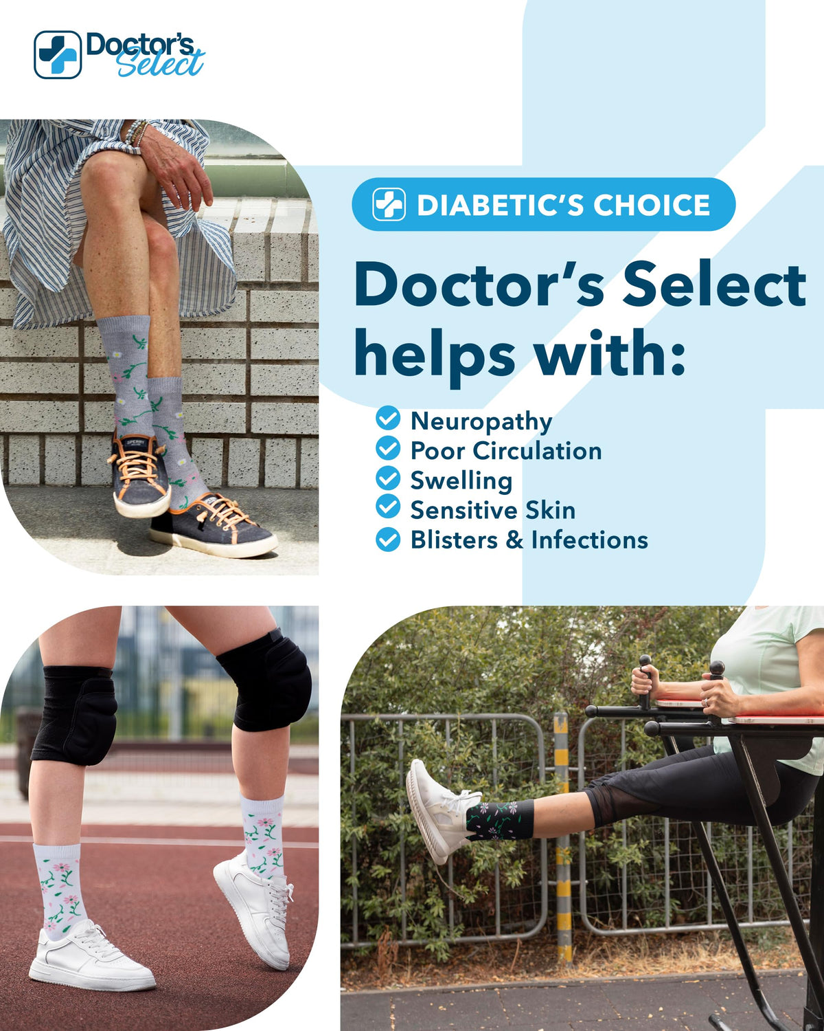 Moisture-Wicking Diabetic Socks 6 Pairs R4219