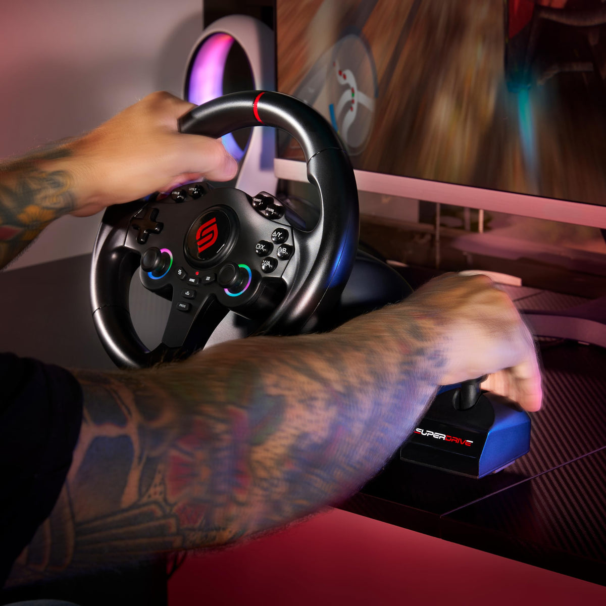 RGB Gaming Steering Wheel W48693