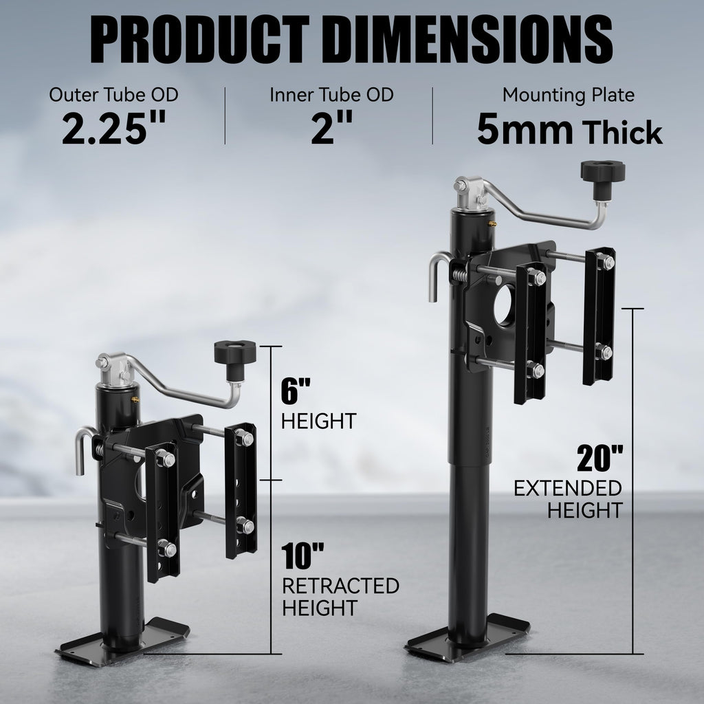 2000 lbs 10in Lift Compact Boat Trailer Jack U979
