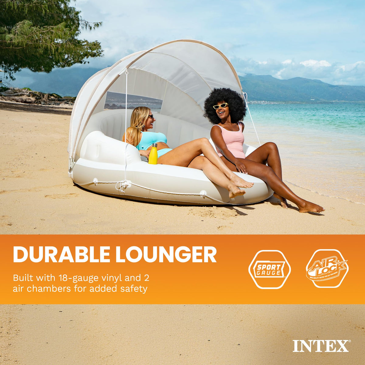 Inflatable Pool Float Lounge with Sunshade W847