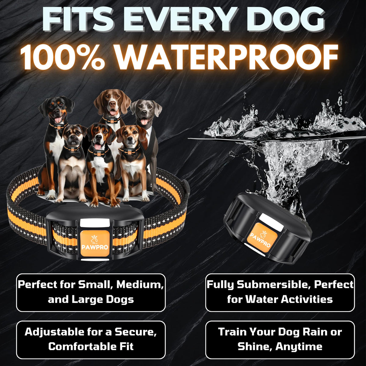 Dog Shock Collar with Remote, 4-Mile Range, Waterproof Rechargeable U910755