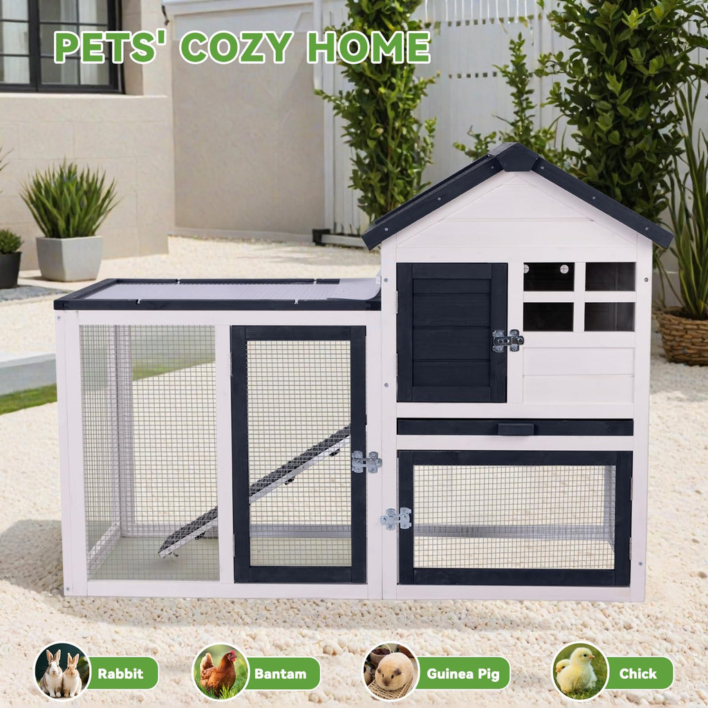 Rabbit Hutch Bunny Cage with Mesh Floor L432102