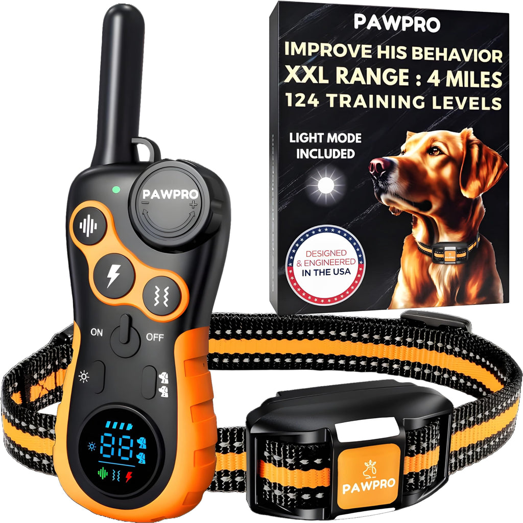 Dog Shock Collar with Remote, 4-Mile Range, Waterproof Rechargeable U910755