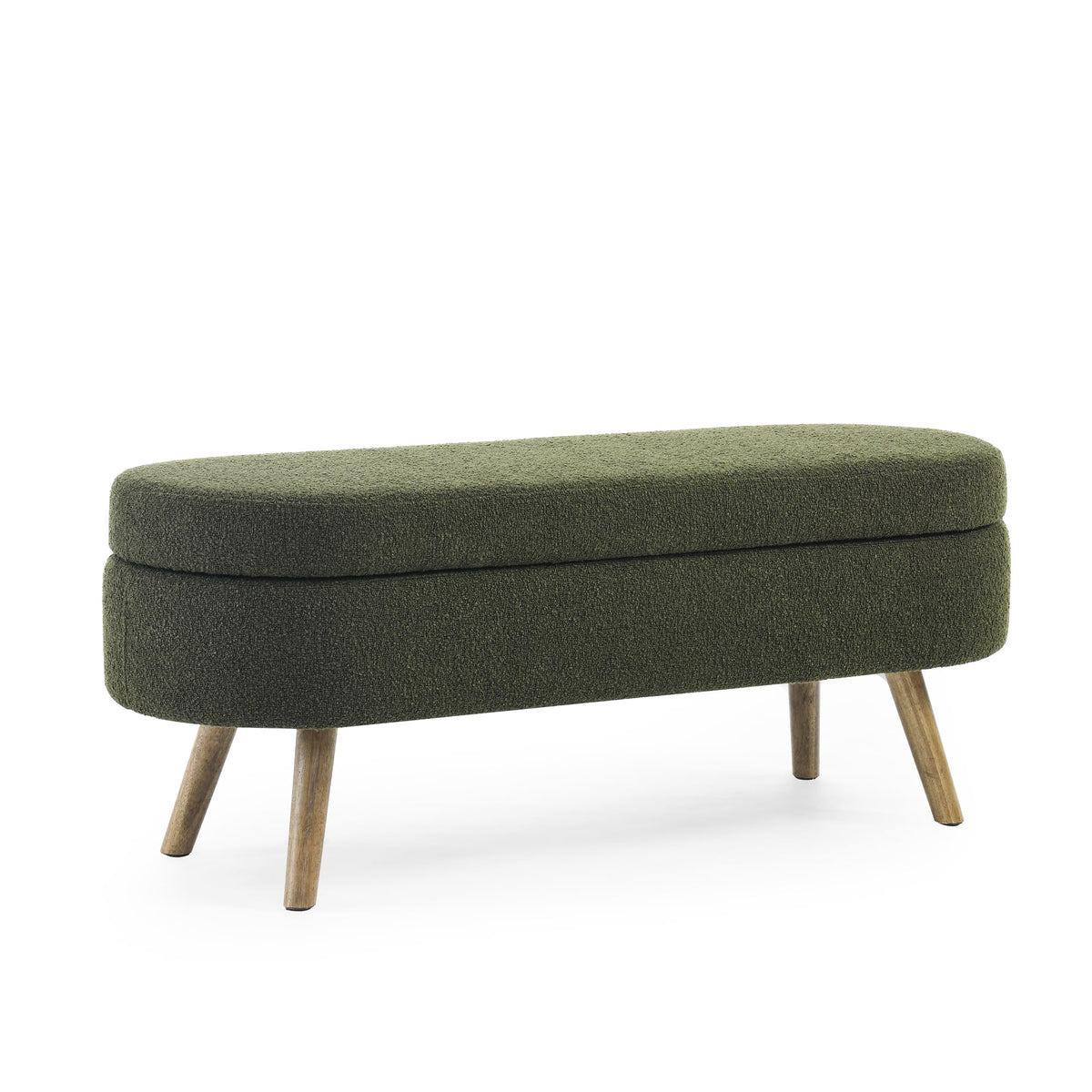 Oval Storage Bench with Rubber Wood Legs P7129
