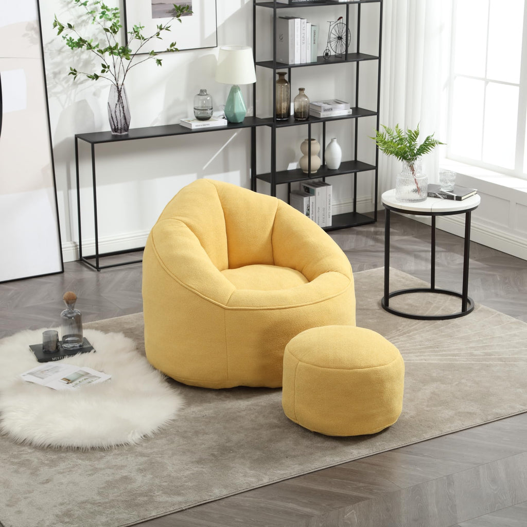 Upholstered Bean Bag Sofa Chair with Ottoman O3370