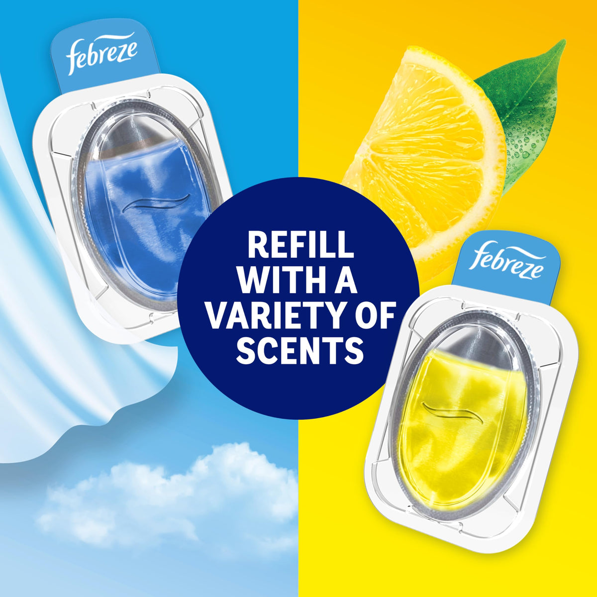 Can Air Freshener Stick-On Deodorizer, 2 Holders + 2 Refills I9559