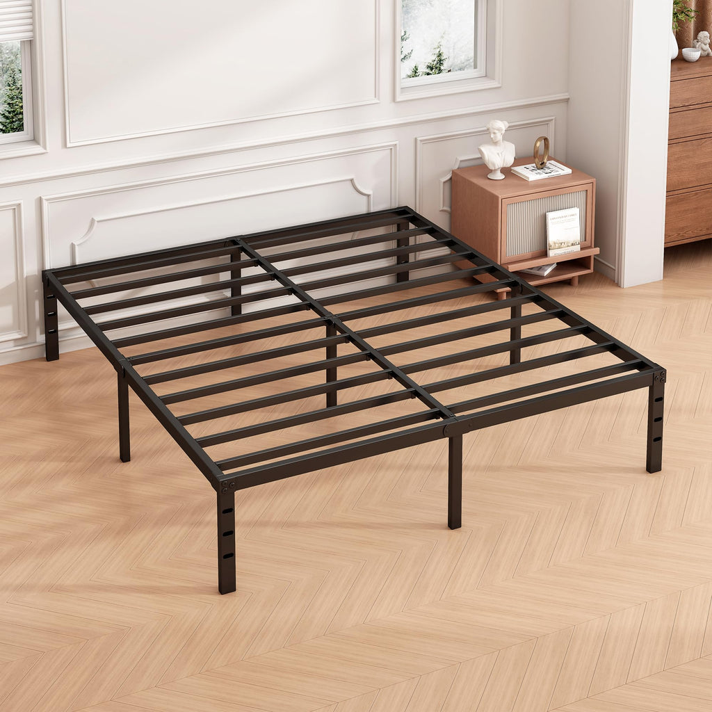 18 Inch Full Bed Frame with Under Bed Storage, Black K523628