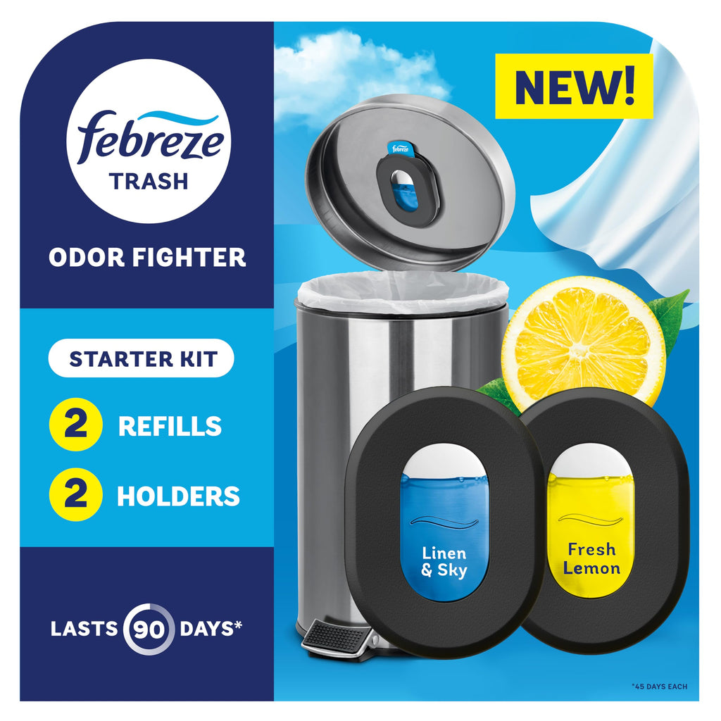 Can Air Freshener Stick-On Deodorizer, 2 Holders + 2 Refills I9559