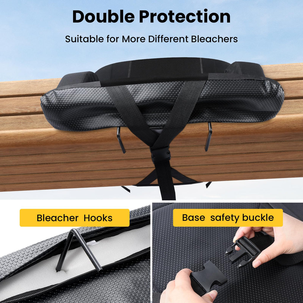 2 Pack Portable Folding Stadium Seats with Back Support and Cushion L893358