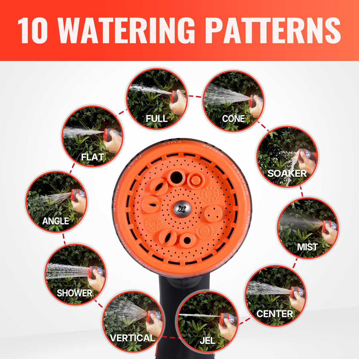 100FT Garden Hose with 10 Function Nozzle S961