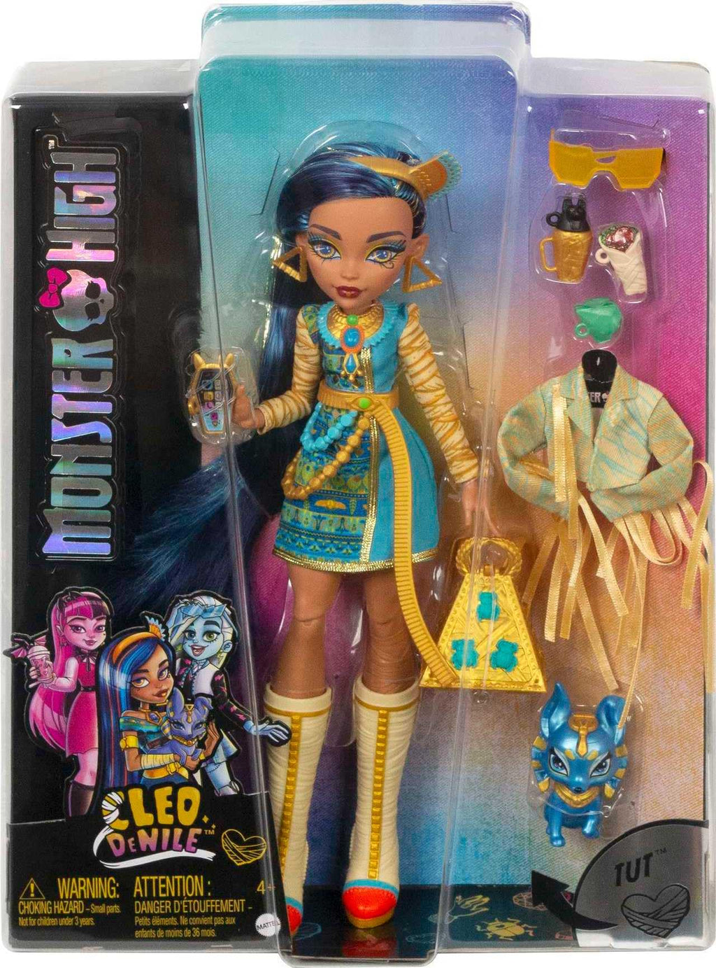 Monster High Doll with Blue Streaked Hair and Fashion Accessories H9983