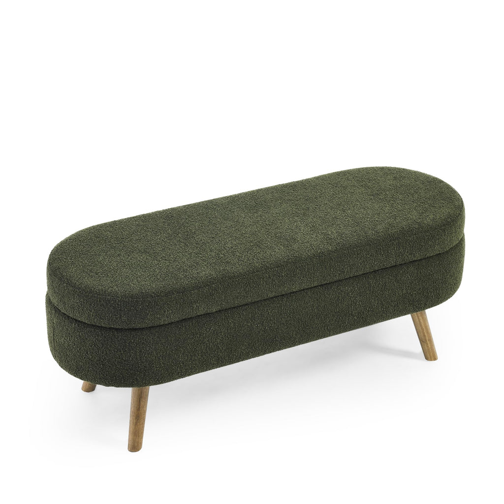Oval Storage Bench with Rubber Wood Legs P7129