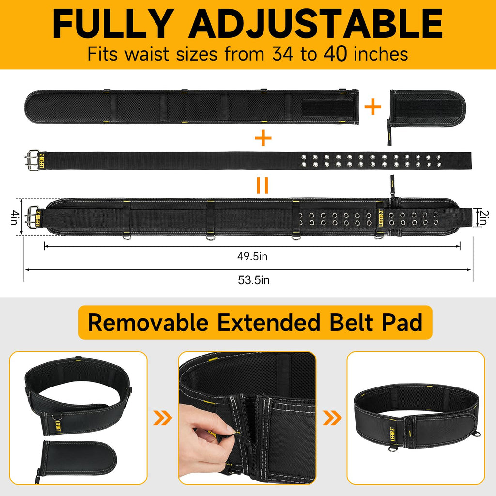 4-Inch Padded Heavy Duty Tool Belt with Suspenders H487971