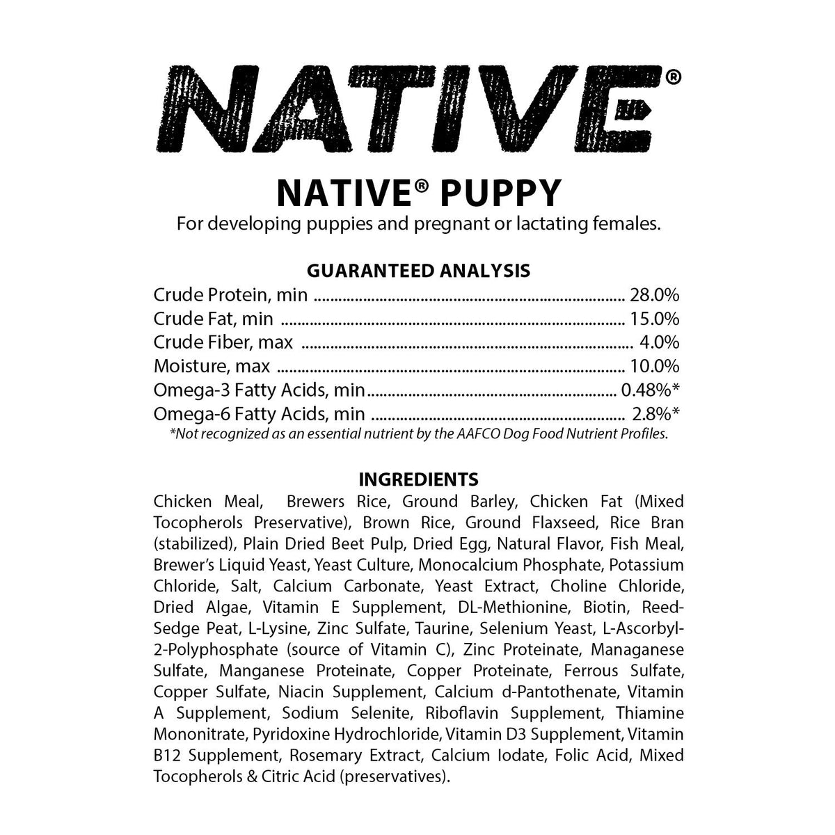 Chicken Meal and Rice Puppy Food 40 Pound Bag O334