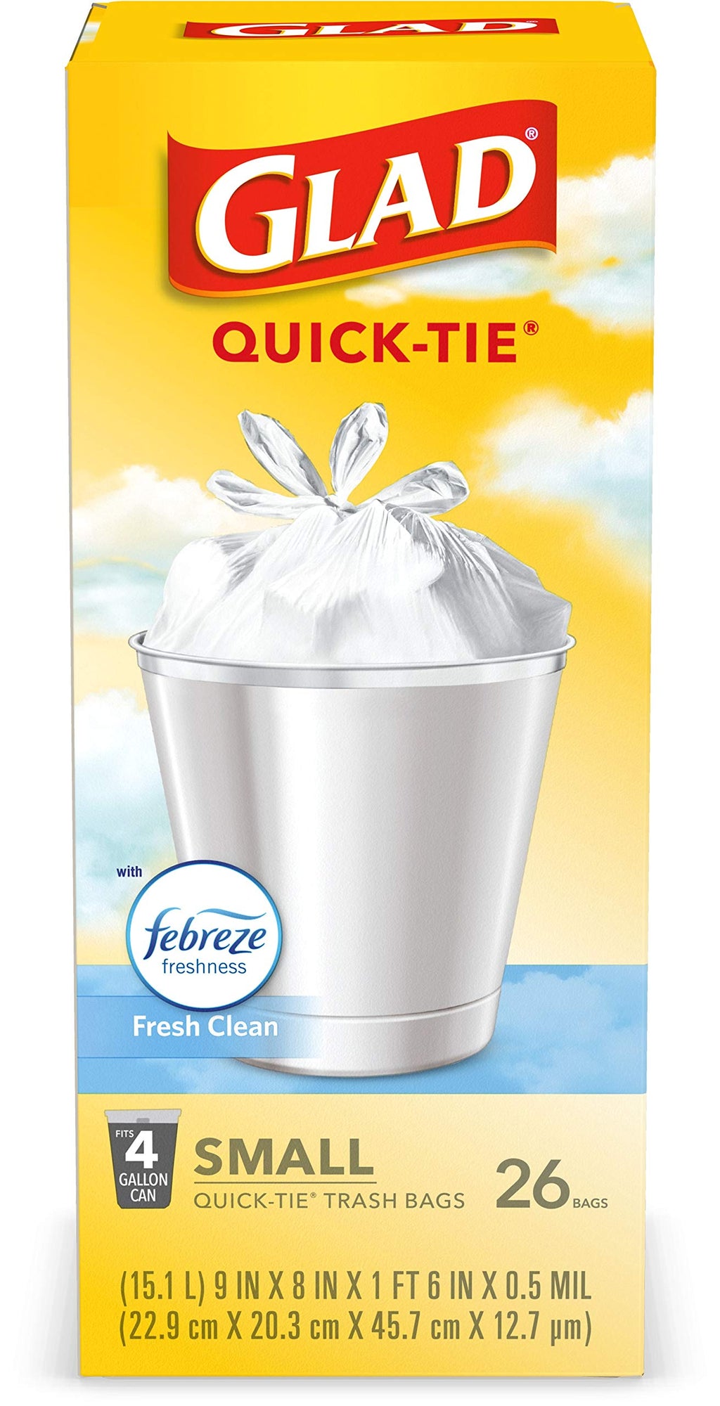 4 Gallon White Trash Bags, 26 Count (Pack of 6) P4487