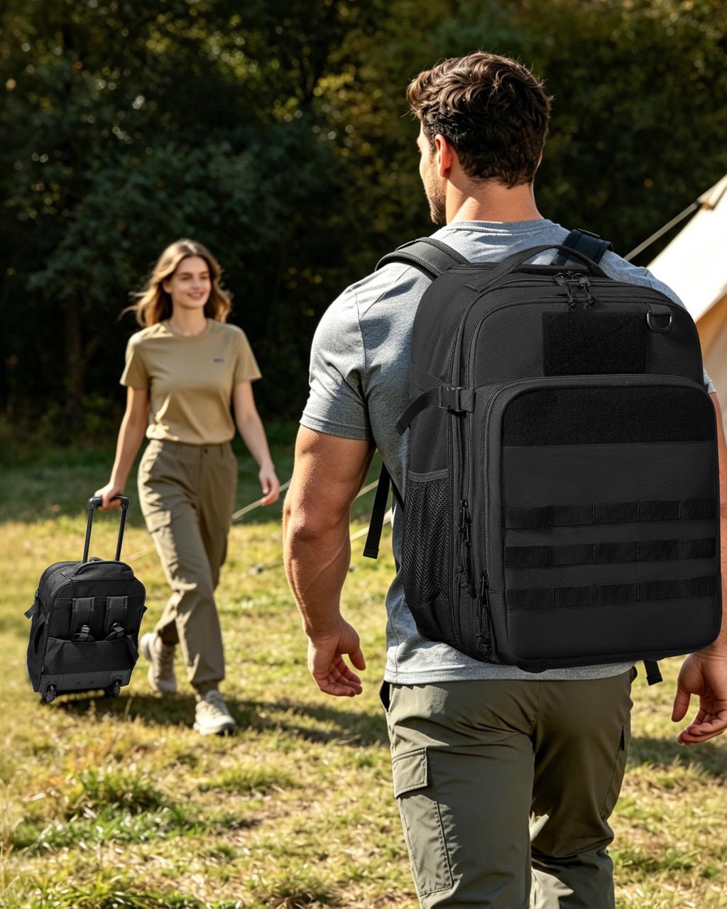 17 Inch Rolling Tactical Laptop Backpack with Wheels X7412