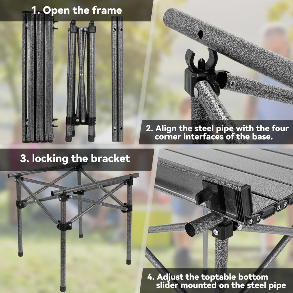 Portable Folding Aluminum Camping Table with Carry Bag S30328