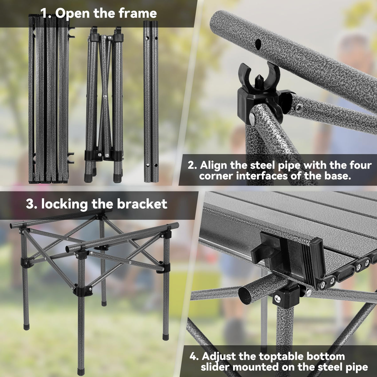 Portable Folding Aluminum Camping Table with Carry Bag S30328