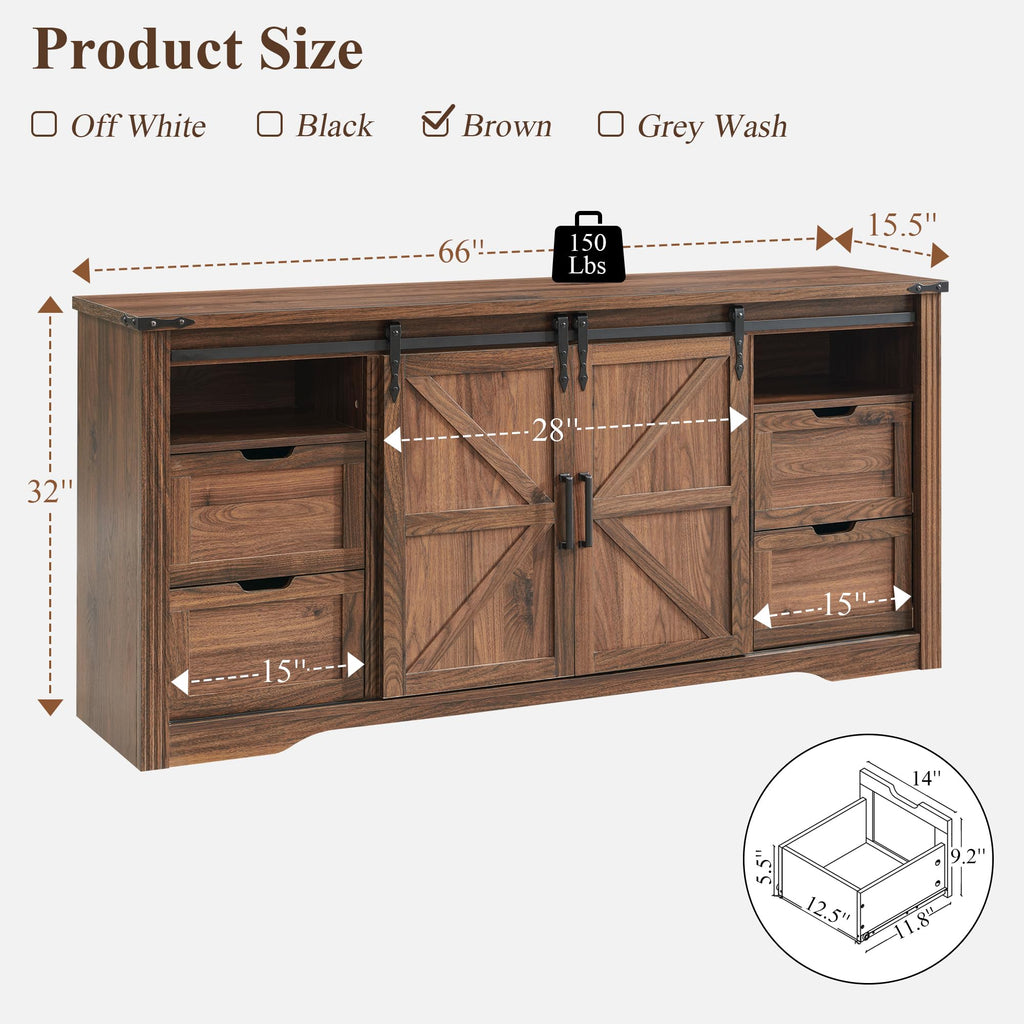 66" TV Stand with 4 Drawers Z930