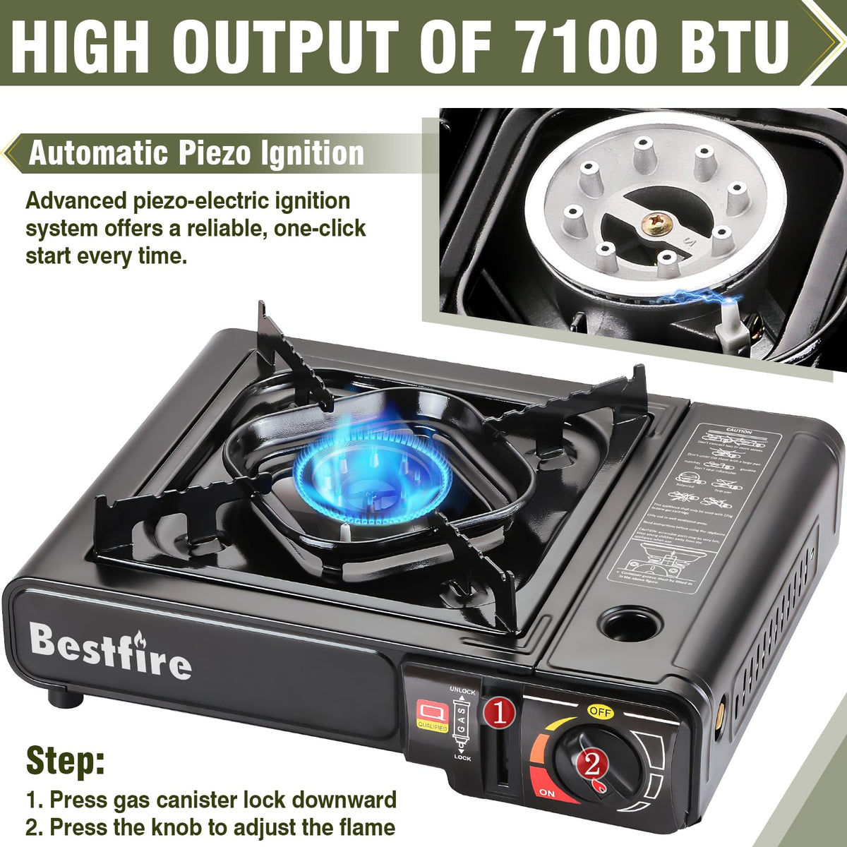 Portable Dual Fuel Single Burner Camping Stove Q14538