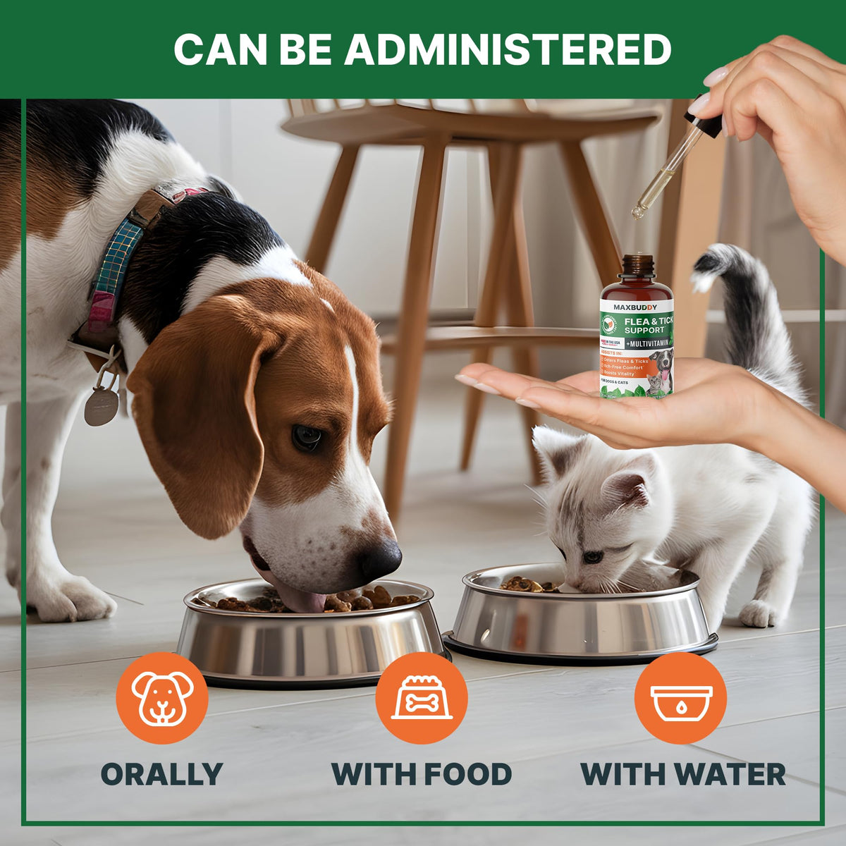 Natural Flea and Tick Oral Supplement Drops for Dogs and Cats S482