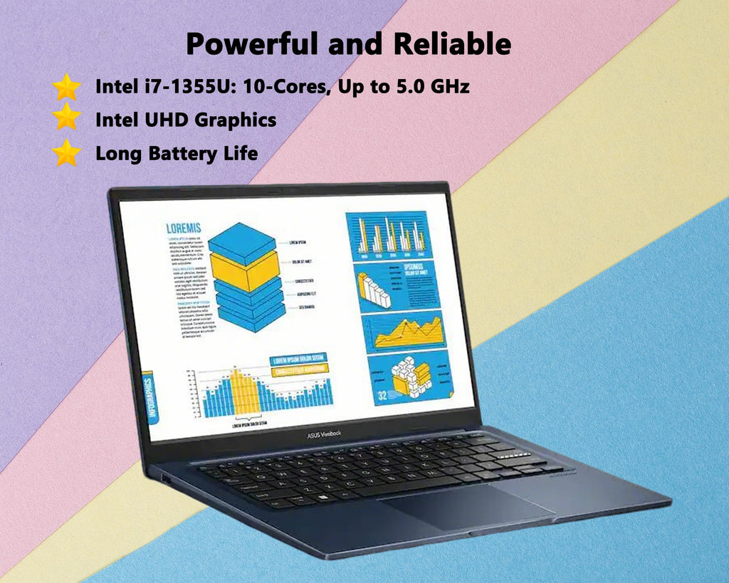 14" FHD Laptop, 13th Gen Intel Core i7, 12GB RAM, 512GB SSD, Windows 11 K78357