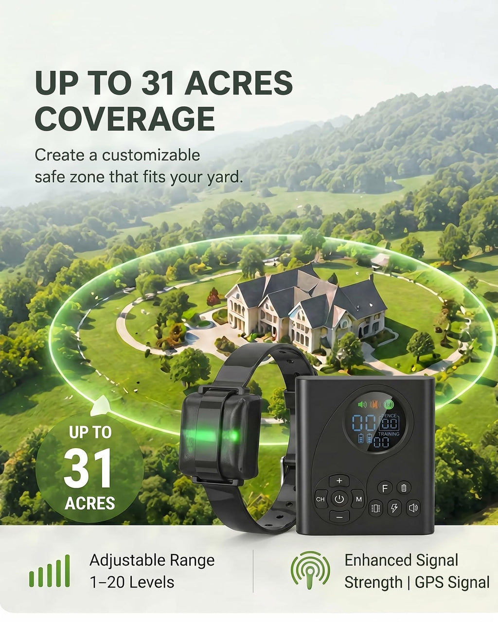 Wireless Dog Fence with Remote Collar F86343