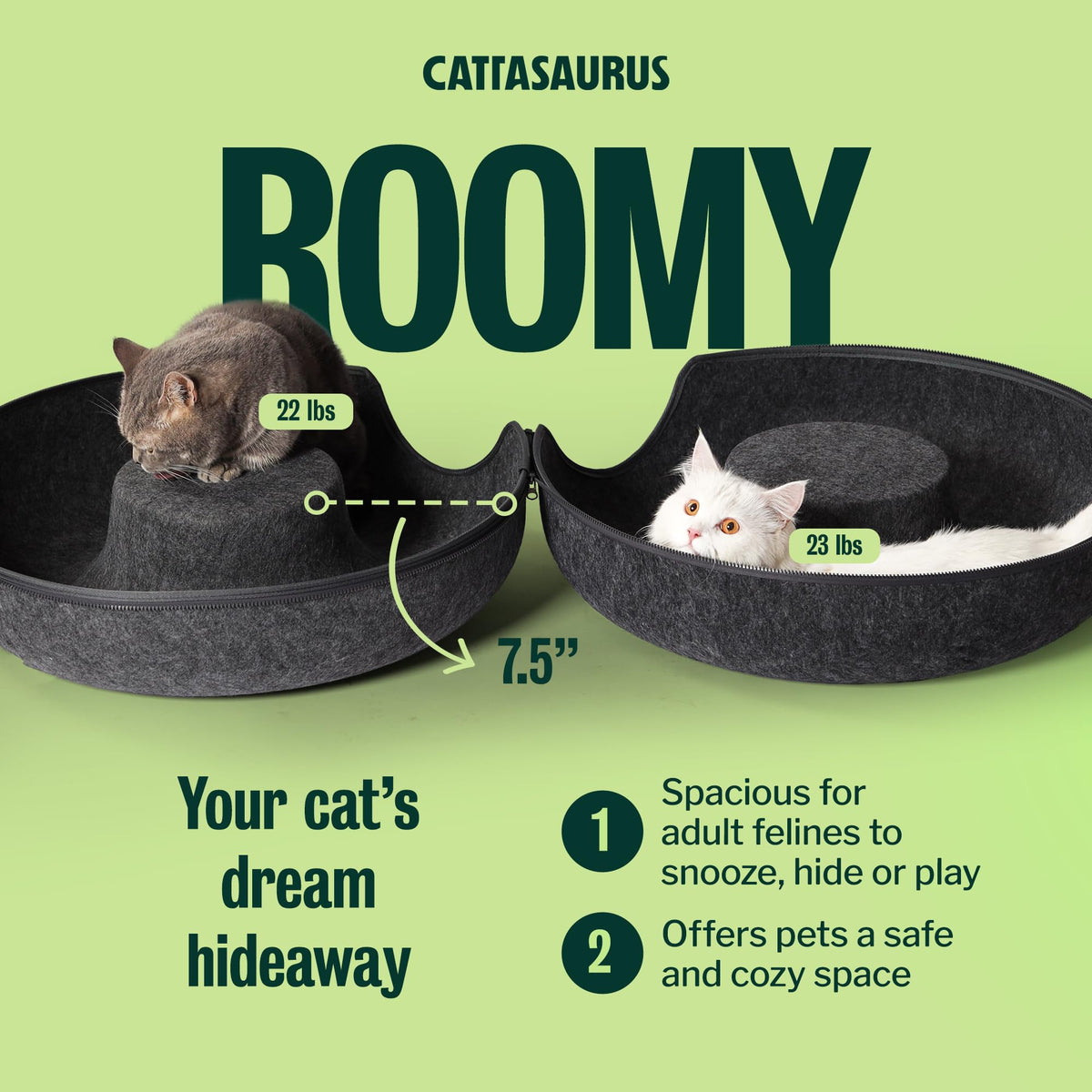 Large Dark Gray Cat Cave Bed F64475