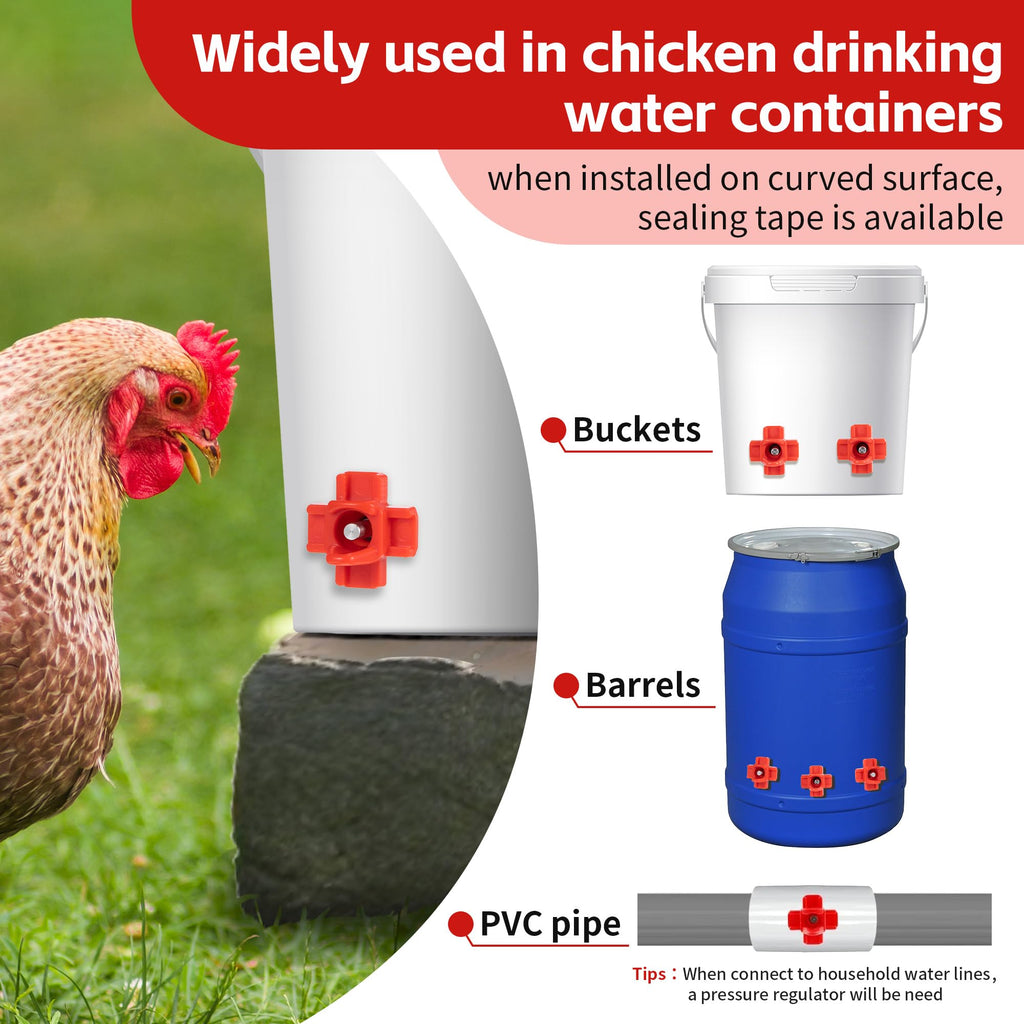 40 Pcs Chicken Waterer Nipples with Drill Bit V2121