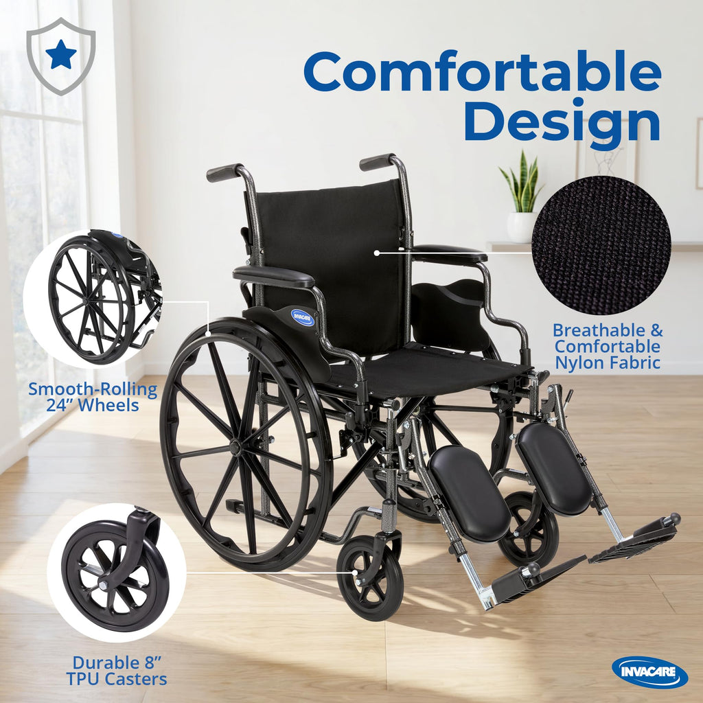 Compact Folding Manual Wheelchair with Swing-Away Footrests H630