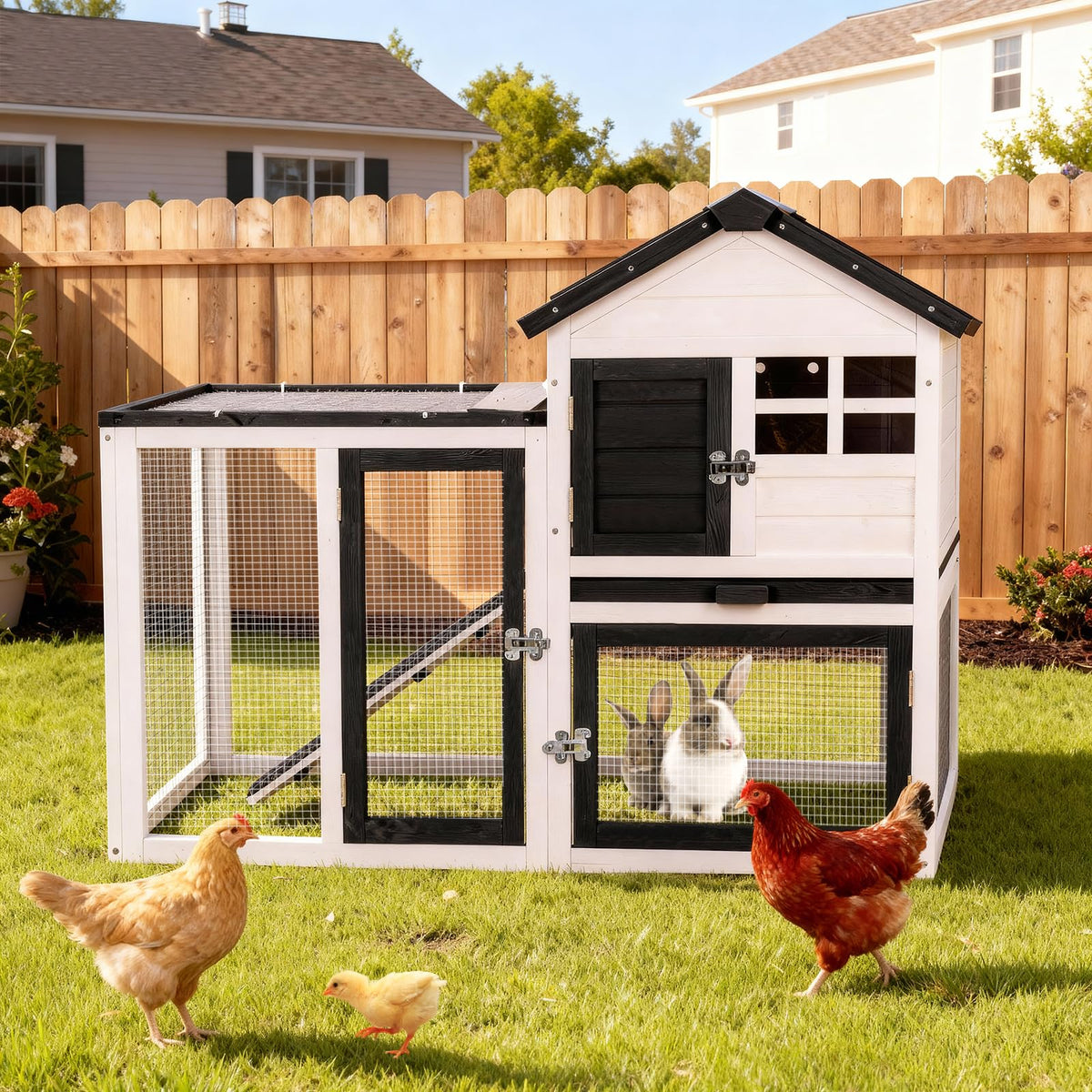 Rabbit Hutch Bunny Cage with Mesh Floor L432102