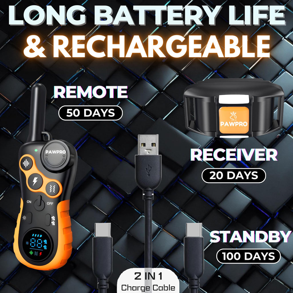 Dog Shock Collar with Remote, 4-Mile Range, Waterproof Rechargeable U910755