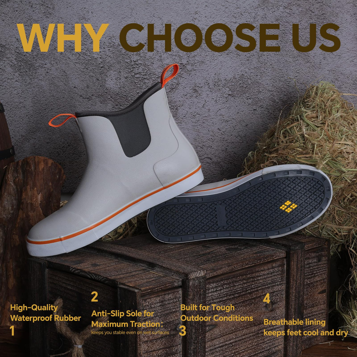 Waterproof Ankle Deck Boots T78145
