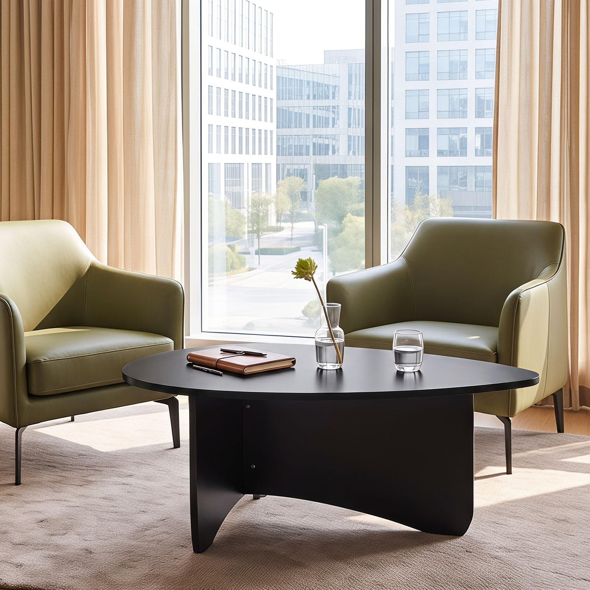 Oval Coffee Table Black G448