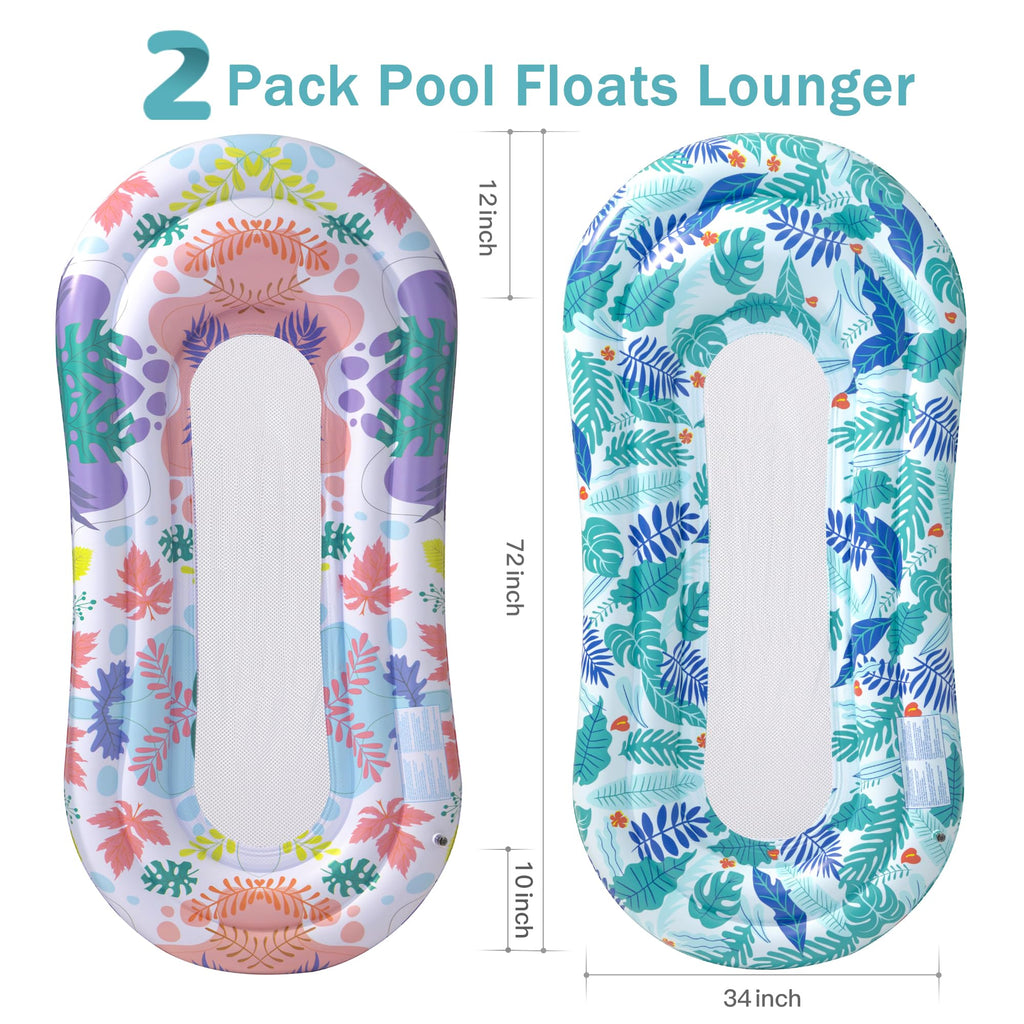 2 Pack Inflatable Pool Floats Lounger B7869