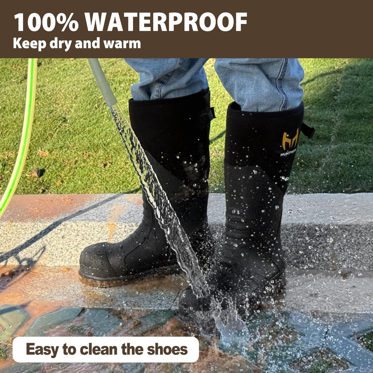 Steel Toe Rubber Work Boots with Steel Shank W7704