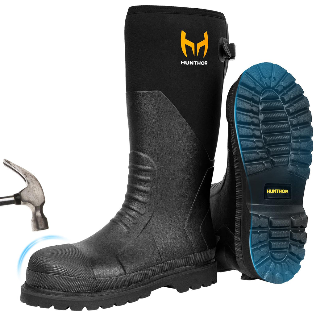Steel Toe Rubber Work Boots with Steel Shank W7704