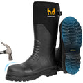 Steel Toe Rubber Work Boots with Steel Shank W7704