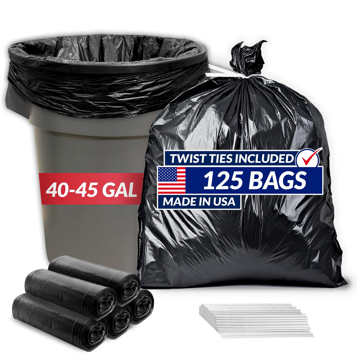 45 Gallon Heavy Duty Trash Bags Z248683
