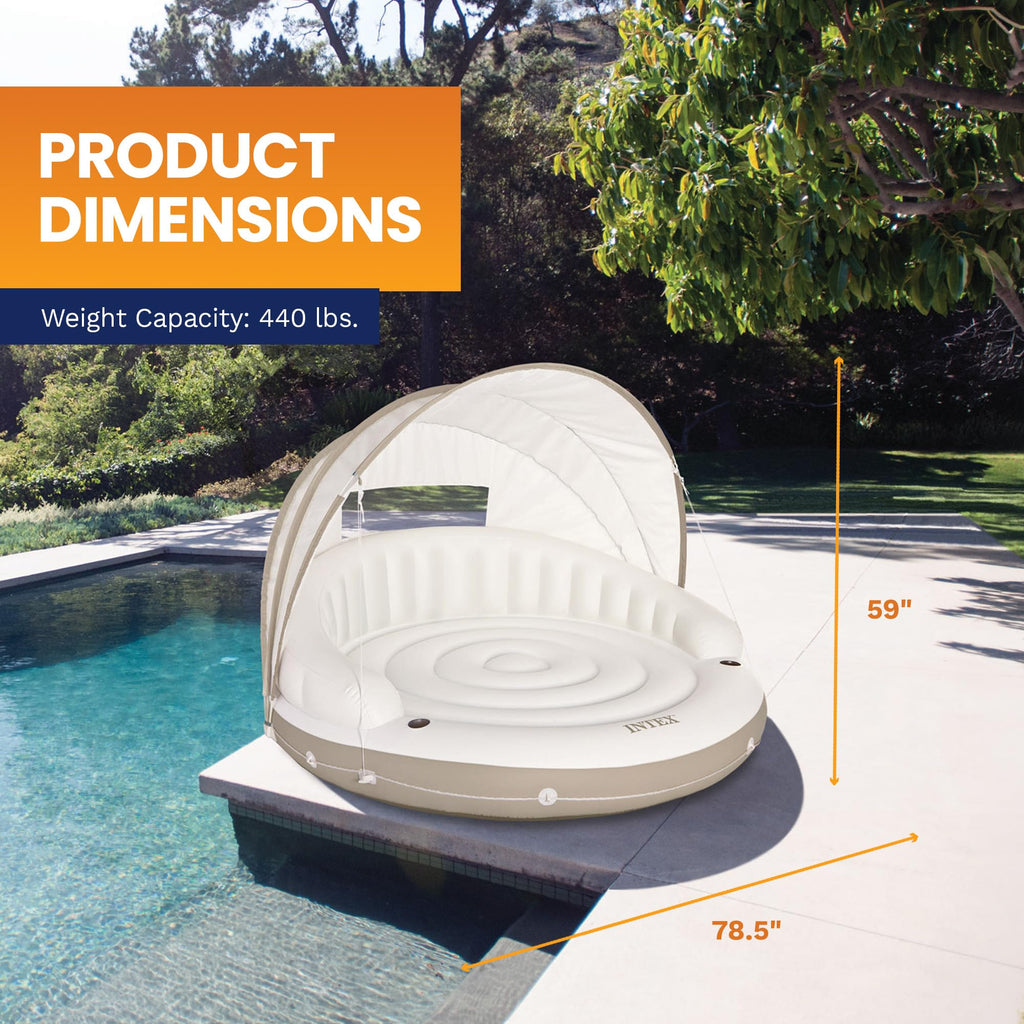 Inflatable Pool Float Lounge with Sunshade W847
