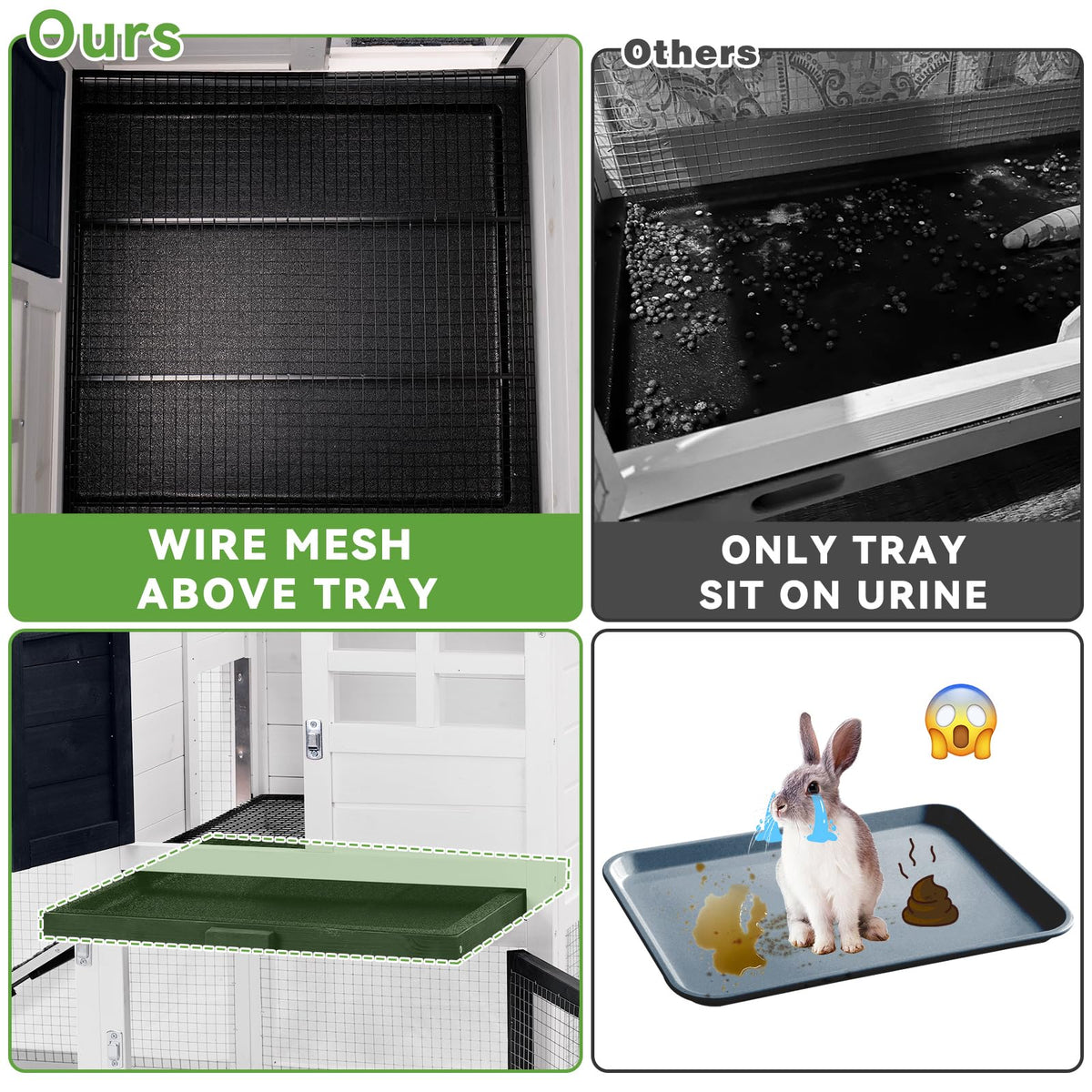 Rabbit Hutch Bunny Cage with Mesh Floor L432102