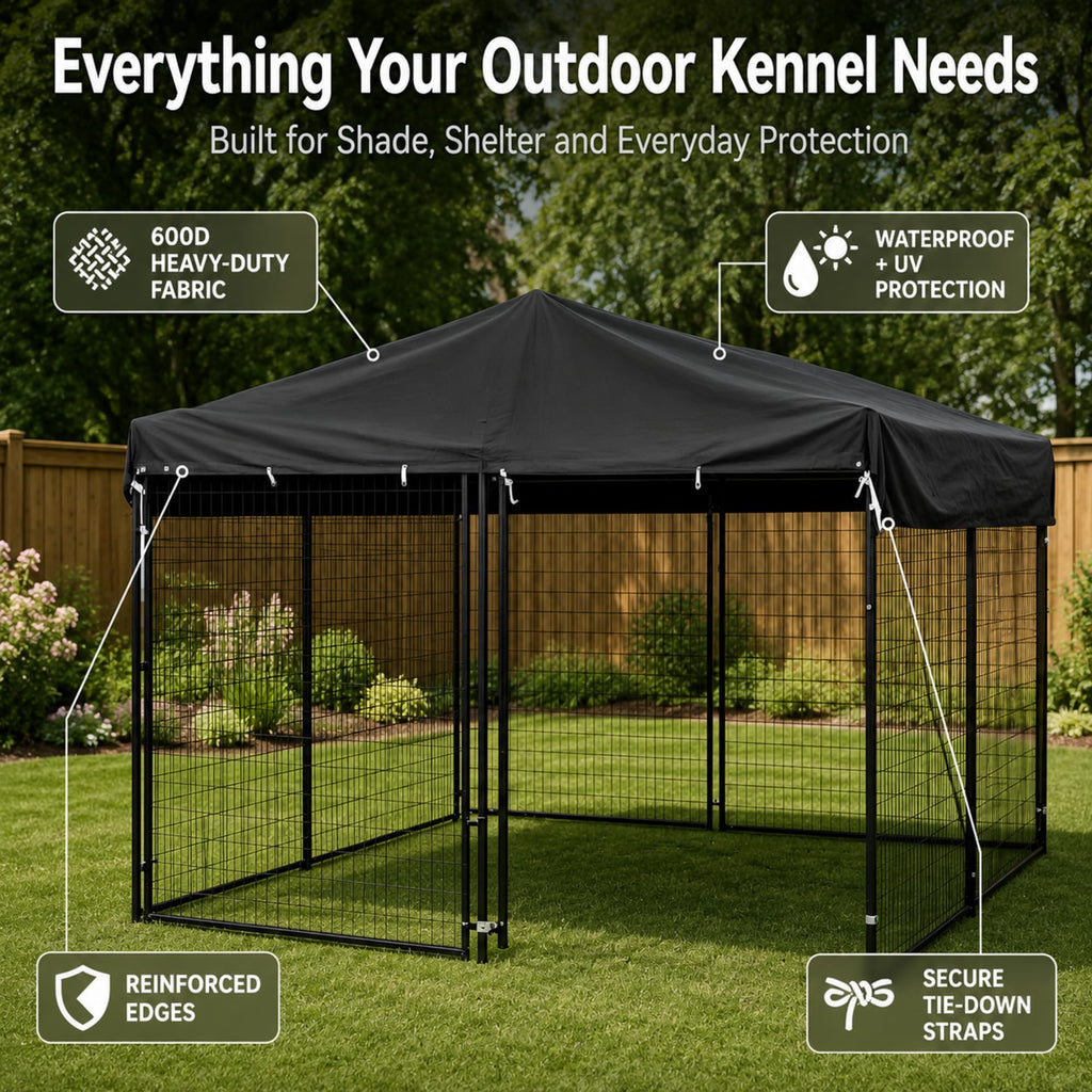 10x10 FT Heavy Duty Waterproof Dog Kennel Cover T4254