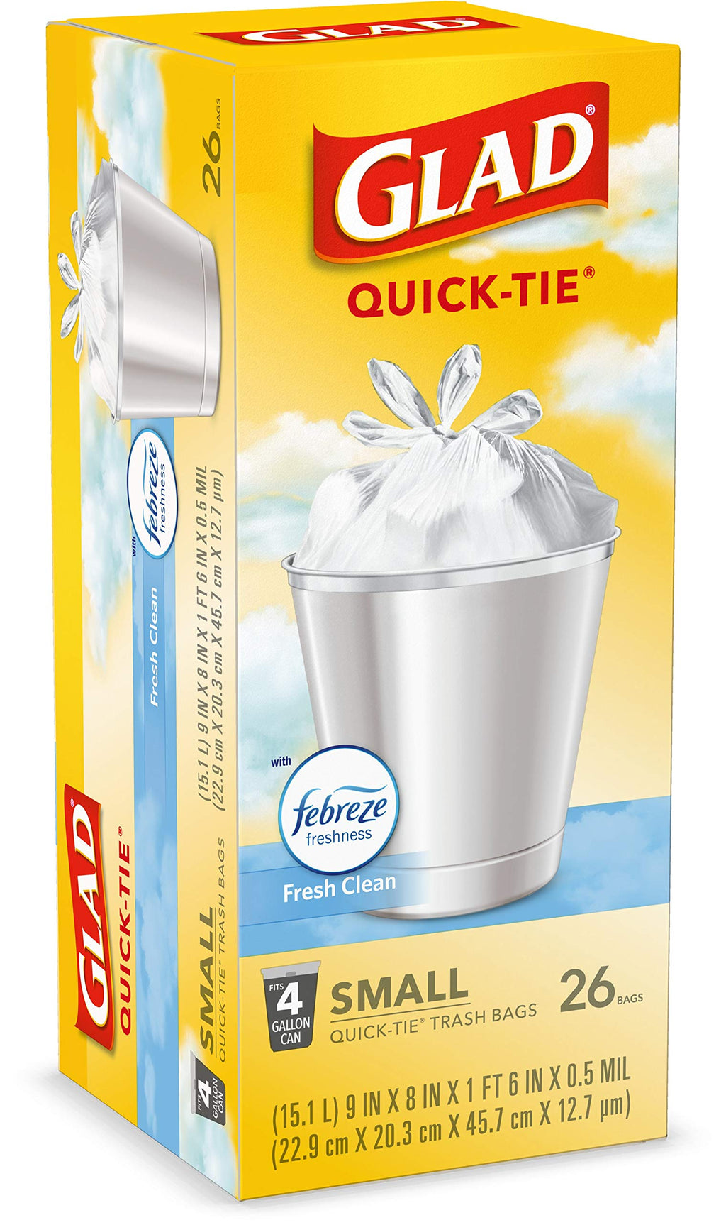 4 Gallon White Trash Bags, 26 Count (Pack of 6) P4487