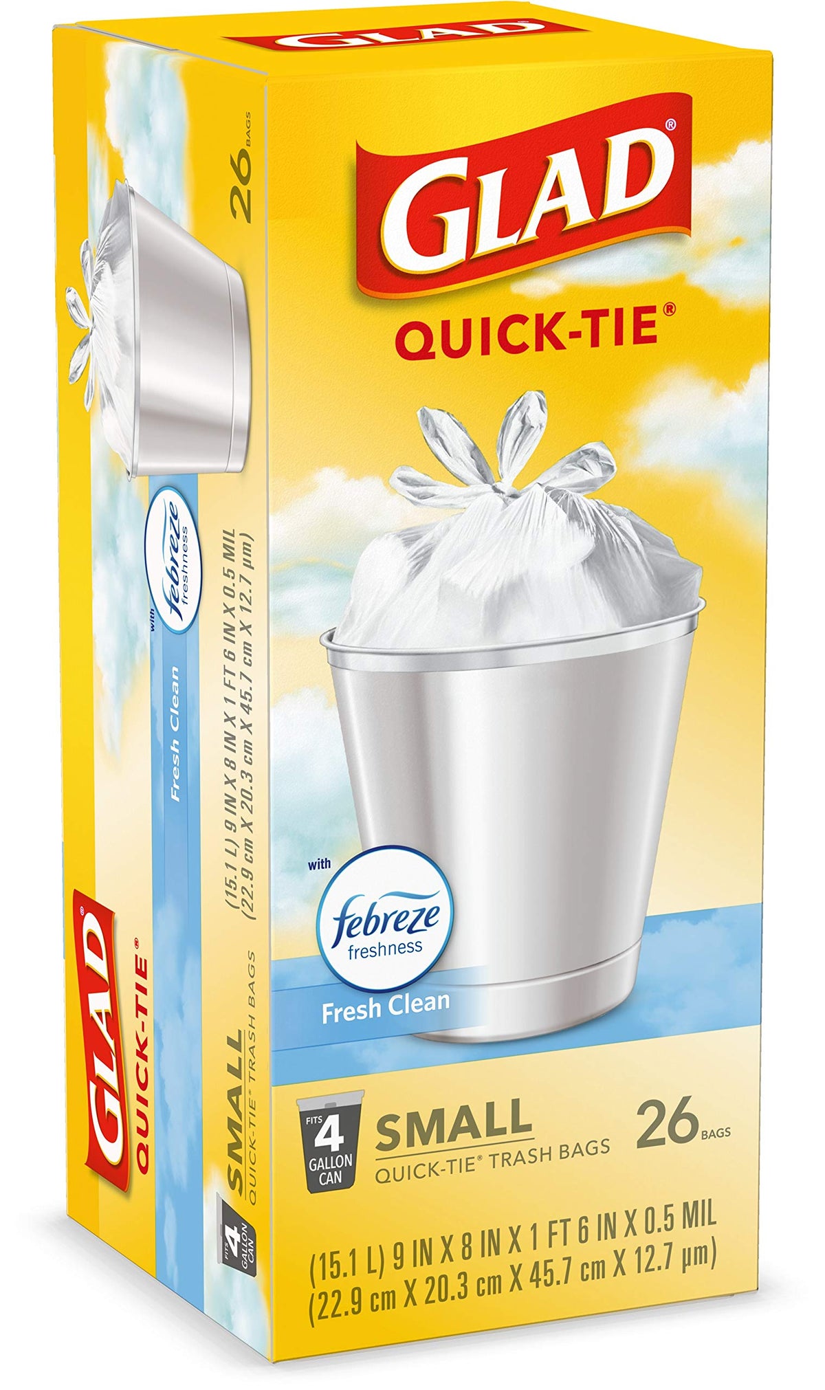 4 Gallon White Trash Bags, 26 Count (Pack of 6) P4487