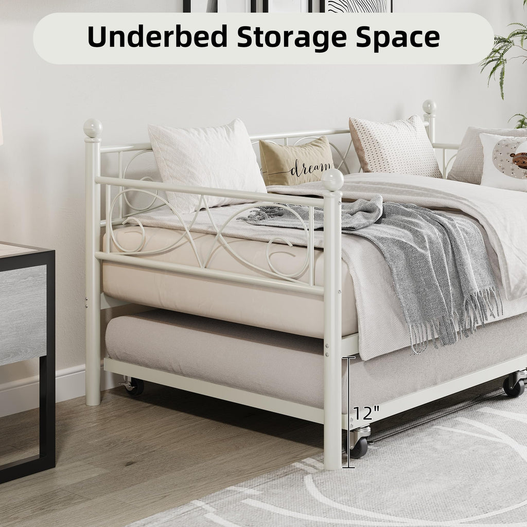 White Twin Daybed with Trundle S3933
