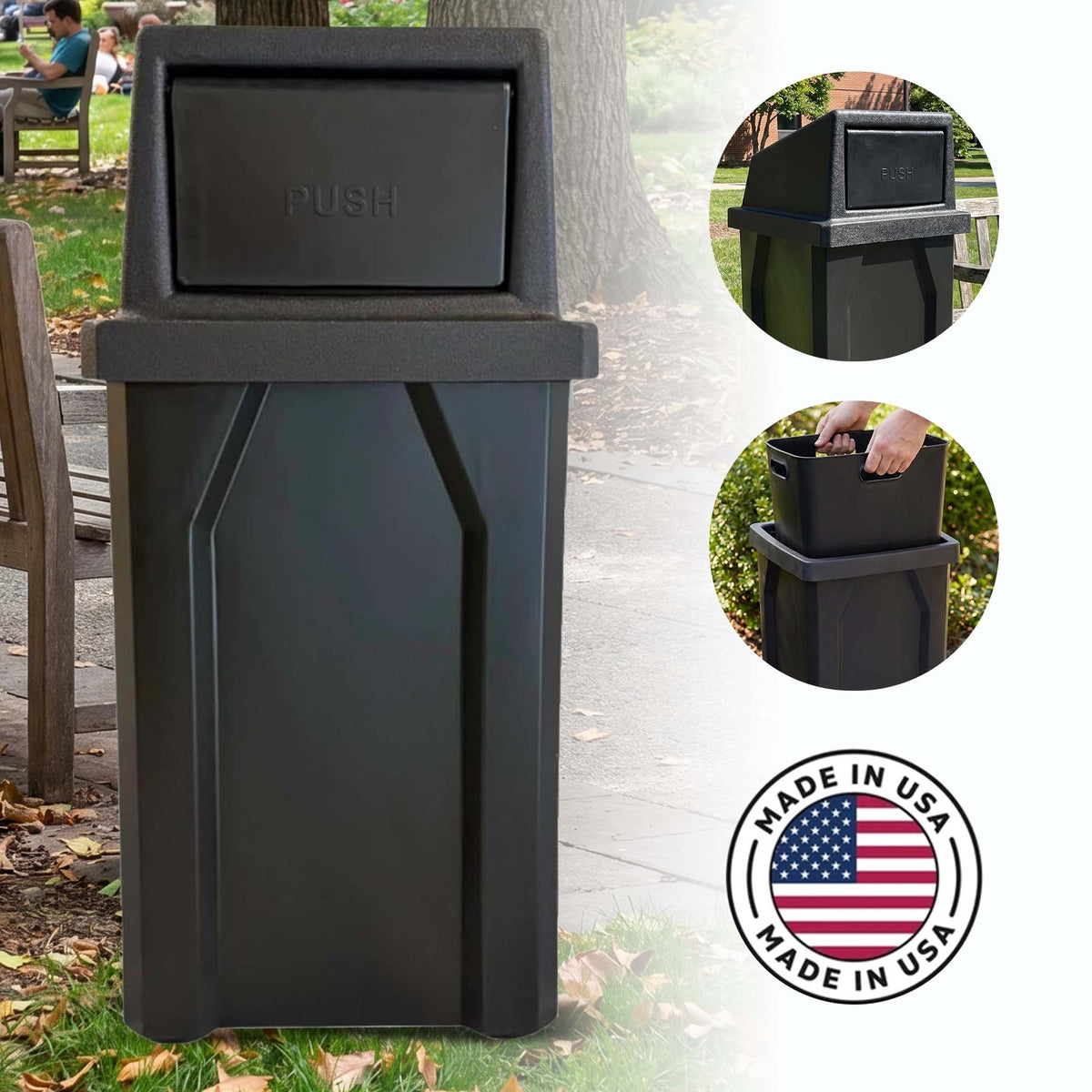 32 Gallon Outdoor Trash Can with Lid P213478